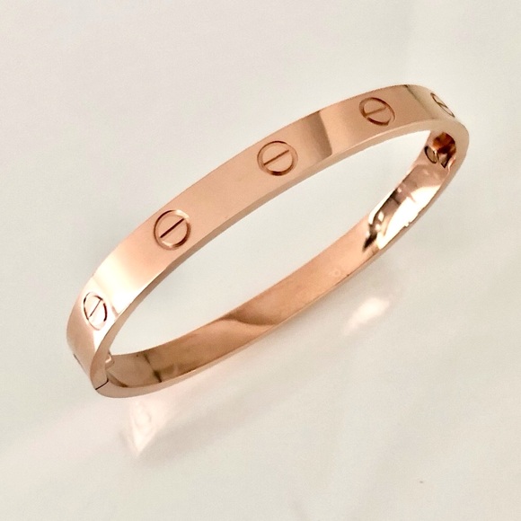 Rose Gold Screw Bracelet Cuff - Picture 8 of 8
